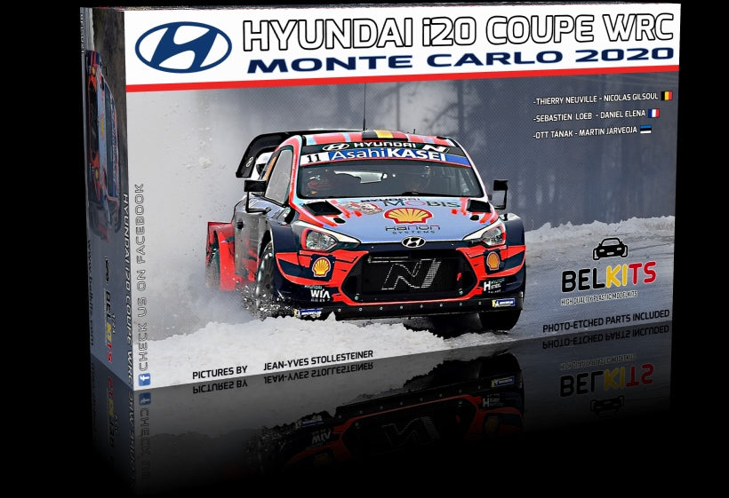 Belkits 1/24 Hyundai i20 Coupe WRC Monte Carlo 2020 Rally Car BEL021