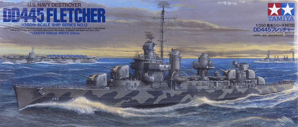 Tamiya 1/350 US Navy Destroyer USS Fletcher DD-445 with Stand 78012