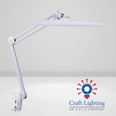 Craft Lighting Neptune - Task Lamp With Dimmer WHITE (G-Clamp Style)