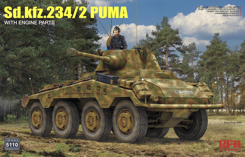 Ryefield Models 1/35 Sd.kfz 234/2 PUMA WITH ENGINE PARTS RM5110