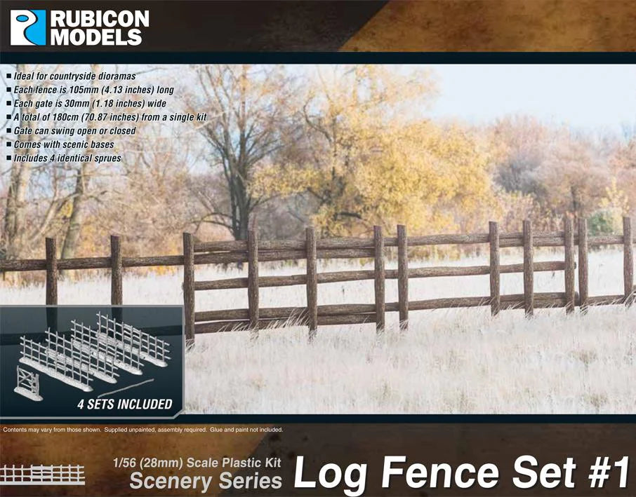 Rubicon Models 1/56 283001 - Log Fence Set #1