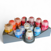 Ultimate Crescent Paint Station for Citadel Paints with Lid Holder