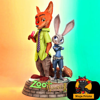 Ninja Printz - 1:6 Nick Wilde & Judy Hopps (Zootopia) Fan Art Vignette