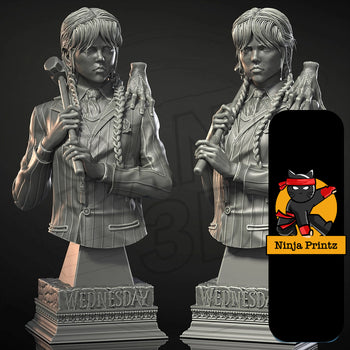 Ninja Printz - 1:10 Wednesday (Addams Family) Fan Art Bust