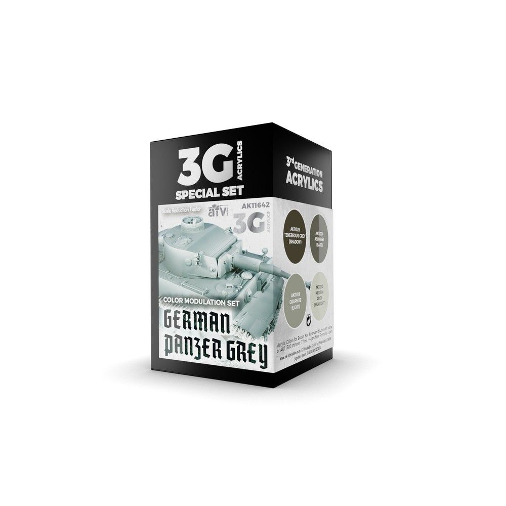 AK 3rd Gen Acrylics Special Set - German Panzer Grey Color Modulation Set