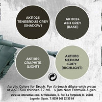 AK 3rd Gen Acrylics Special Set - German Panzer Grey Color Modulation Set