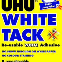 UHU White Tack - Sticky Reusable Adhesive Putty 50g + 33g FREE