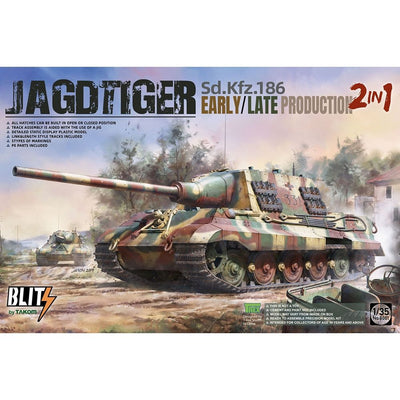 TAKOM 1/35 German Army Jagdtiger Early/Late Heavy Tank Destroyer 2 in 1 (Blitz) TAK08001