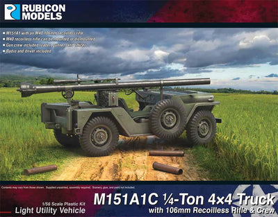 Rubicon Models 1/56 280125- M151AC 4x4 Truck with 106m Recoiless Rifle
