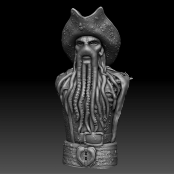 Ninja Printz - 1:8 Davy Jones (Pirates of the Caribbean) Fan Art Bust