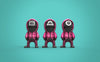 Ninja Printz - Mini Dudes Squid Game Soldiers (all 3 shapes) Fan Art Statues